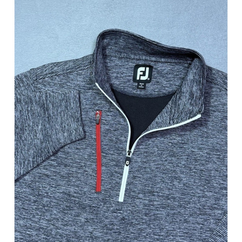 Footjoy 1/4 Zip Pullover Mens M Gray Performance Golf Chest Pocket Athleisure